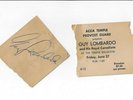 Guy Lombardo Royal Canadians Autograph Acca Temple Shrine Richmond VA Tickets