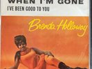 BRENDA HOLLOWAY Rare PICTURE SLEEVE 7” 45 Tamla Motown WHEN I'M GONE 1965 VG+