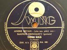 DJANGO Reinhardt Andre Ekyan 78 Tours RPM Swing 4 Gypsy Jazz Guitar Record E-