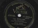 Greta Keller - 78 rpm Victor 25-4004: Lili Marlene/Das alte Lied; V+ cond