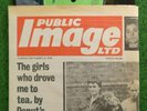 PUBLIC IMAGE first 7” from 1978 ORIG NEWSPAPER COVER punk SEX PISTOLS rotten PIL