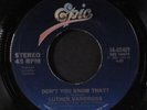 LUTHER VANDROSS: Don't You Know That? / Never Too Much 45 (faint promo stamp &
