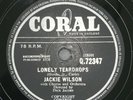 Jackie Wilson, Lonely Teardrops/In The Blue Of Evening, Coral Records, 78 rpm