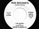 Sweet Soul 45 ERNIE & MARILYN Oh My Angel/I'm Gone Roe Record's HEAR Rare