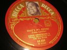 78RPM LOUIS ARMSTRONG that's my desire baby it's cold PICTURE LABEL DECCA 60809