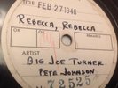 BIG JOE TURNER, PETE JOHNSON 78 RPM WHITE DECCA PROMO 72525 A 1946