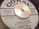 TERESA BREWER & MICKEY MANTLE 45 RPM Coral PROMO Love Mickey NY YANKEES