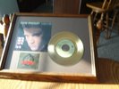 ELVIS 24KT GOLD PLATED RECORD FRAMED I WANT YOU I NEED YOU I LOVE YOU bw LOVE ME