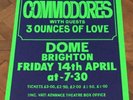 Commodores 3 Ounces Of Love Original Concert Tour Poster The Dome Brighton 1978