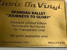 SPANDAU BALLET JOURNEYS TO GLORY  Ltd TRANSPARENT RECORD + Round Round Gold 12”