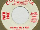 PATTI PAGE You Don’t Need a Heart COLUMBIA 45 northern soul NM HEAR