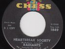 RADIANTS Heartbreak Society RARE *M-* US promo 45 northern soul r&b popcorn HEAR