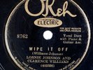 LONNIE JOHNSON, CLARENCE WILLIAMS: Wipe it Off OKEH 8762 Blues Jazz 78
