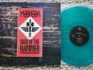 MANOWAR 1 X VINYL GREEN SIGN OF THE HAMMER GLOBUS INT. PRAHA CZECH 1984 slayer