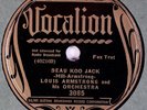 LOUIS ARMSTRONG: Beau Koo Jack / No One Else VOCALION 3085 Jazz 78 E-