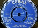 The Artistics - Girl I Need You / I'm Glad RARE UK Coral DEMO 45  Northern Soul