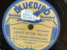 Bluebird 6160 Mainer's Mountaineers LIGHTS IN VALLEY 1935 78rpm E+ Atlanta 1st S