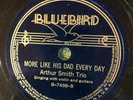 Bluebird 7498 Arthur Smith Trio HENPECKED HUSBAND w Delmore Bros  78rpm  N-
