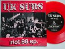 UK SUBS Riot 98 EP - Red Coloured Vinyl 7