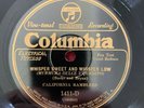 COLUMBIA 1411-D California Ramblers 78rpm Whisper Sweet and Whisper Low TESTED