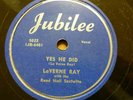ARLEEN TALLEY / LaVERNE RAY 78 YES HE DID / ROCK AND ROLL on VG++ Jubilee TB2151
