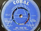 The Artistics - Girl I Need You / I'm Glad RARE UK Coral DEMO 45  Northern Soul