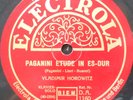VLADIMIR HOROWITZ-PIANO-PAGANINI - ETUDE IN S DUR- ELECTROLA GERMANY 1920s