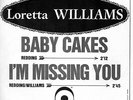 VINYLE 45 TOURS LORETTA WILLIAMS BABY CAKES MISSING ATCO 31 FRANCE 1966 SINGLE 7