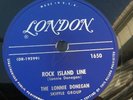Lonnie Donegan 78rpm single 10-inch London Records #1650 Rock Island Line