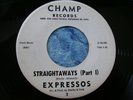 RARE 1963 SURF 45 - EXPRESSOS - STRAIGHTAWAYS orig CHAMP hot rod instro