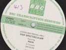 MAN Pop Spectacular Live 1975 London  BBC Transcription Services with cue sheet