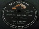 JUAN D'ARIENZO- MAS GRANDE QUE NUNCA/ HASTA SIEMPRE AMOR- RCA VICTOR- N°1750
