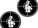 Set of 2 Public Enemy Inverted Scope Slipmat Turntable 12