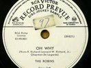 ROBINS doo-wop 78 OH WHY  All Night Baby on RCA vinyl flexi mint minus DJ RJ 387