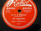 VOCALEERS doo-wop 78 IS IT A DREAM b/w HURRY HOME on MINT Minus RED ROBIN RJ 406