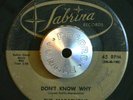 DOO WOP 45 - THE MARATHONS - DON'T KNOW WHY /THE STRANGER Sabrina R&B HEAR
