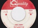 Canada Garage R&B Funk 45 - The MANHATTAN - And I Know / Secrets