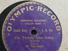 78rpm MUSIC HALL Mr TOM DAVIE I'M TWENTY ONE TODAY rare Olympic label J.A.98 E-E