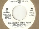 THE OLYMPICS Girl Youre My Kind Of People WARNER BROS PROMO NORTHERN SOUL USA 45