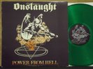 ONSLAUGHT - POWER FROM HELL LP RARE GREEN VINYL UK THRASH DEATH METAL PUSMORT