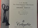 YOHANNA MARZTY  'J.S.BACH, UNACCOMPANIED SONATA 1,PARTITA. 1  ' 33CX.ED1.NM.