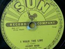 78 RPM record Johnny Cash Sun 241 I walk the line b/w get rhythm 1956