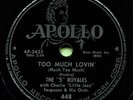 FIVE ROYALES (Laundromat Blues / Too Much Lovin') R&B/SOUL 78  RPM  RECORD