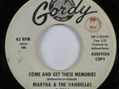 Northern Soul 45 MARTHA & VANDELLAS Come And Get These Memories GORDY promo HEAR