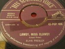 Elvis Presley Lawdy,Miss Claudy Original UK 1957 HMV Silver/Purple 45 Label