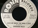 Barbara West Give Me Back the Man I Love / Congratulations Baby 1969 PROMO 45