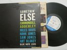 LP, Cannonball Adderley, Somethin' Else w/M Davis, A Blakey, Blue Note Reis, VG