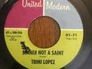 Halloween Rockabilly Stroller 45 Trini Lopez - Sinner Not A Saint HEAR  United