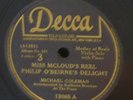 IRISH FIDDLE 78 DECCA 12085 MICHAEL COLEMAN McCloud's - O'Beirne's/Brennan's E
