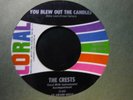 THE CRESTS: You Blew Out The Candles /A Love To Last A Lifetime 45 doo wop Coral